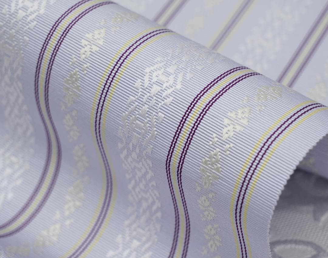 新品 博多織 【長尺】単衣半幅帯 浴衣帯 暁鼠 五本献上柄 帯端処理済