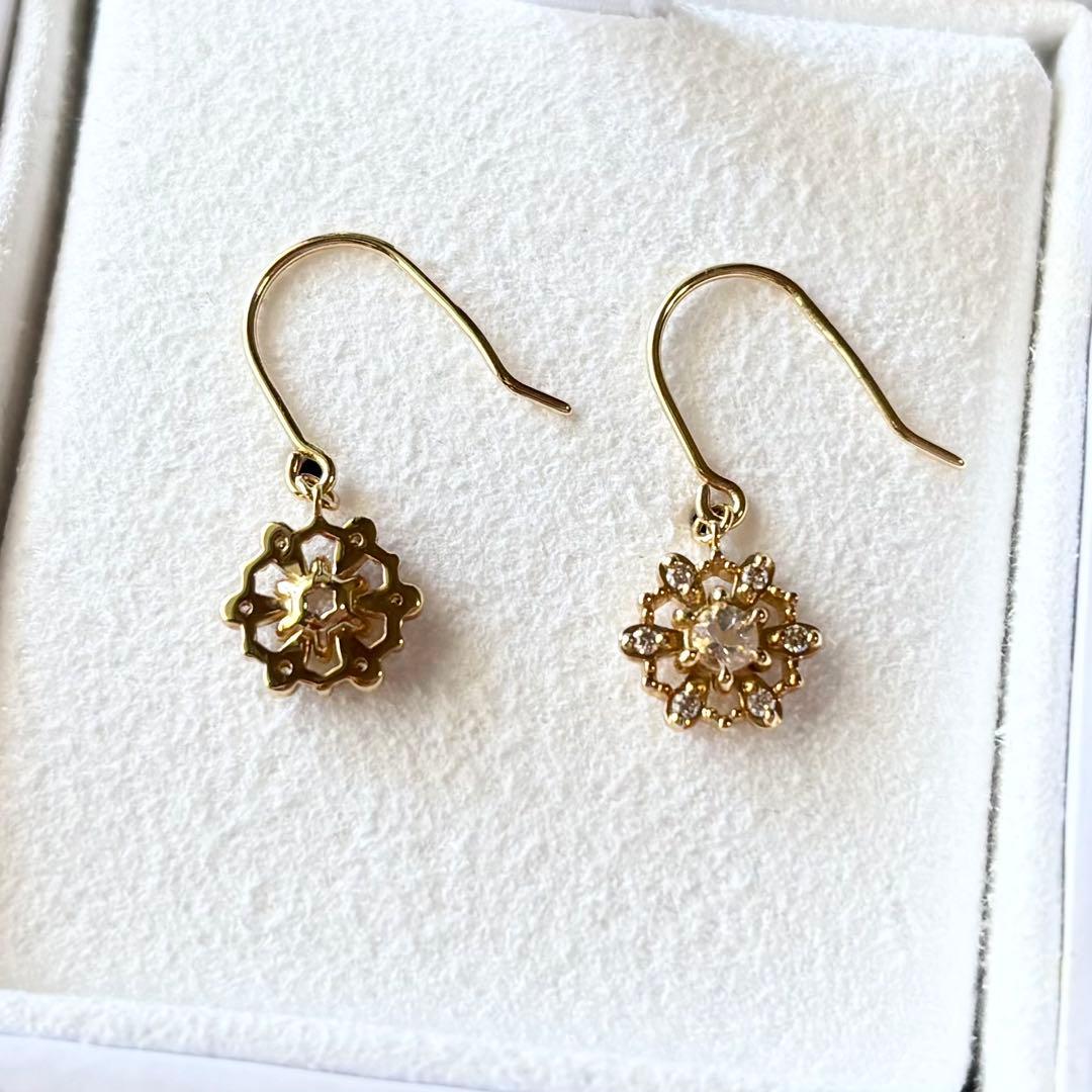 EAU DOUCE 4℃ K18イエローゴールドピアス