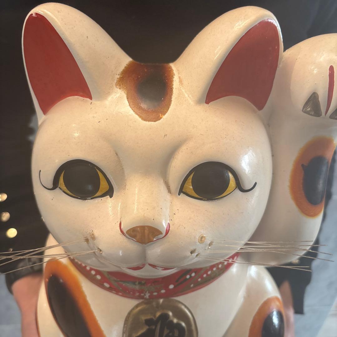 1920-30年代　瞳が美しく雰囲気抜群の幸運・良き人との出会いを招く特大招き猫