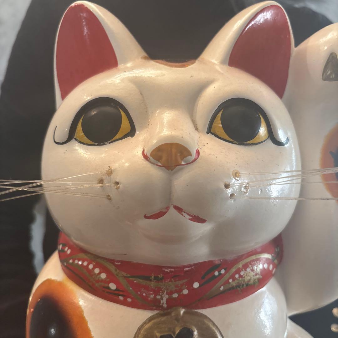 1920-30年代　瞳が美しく雰囲気抜群の幸運・良き人との出会いを招く特大招き猫