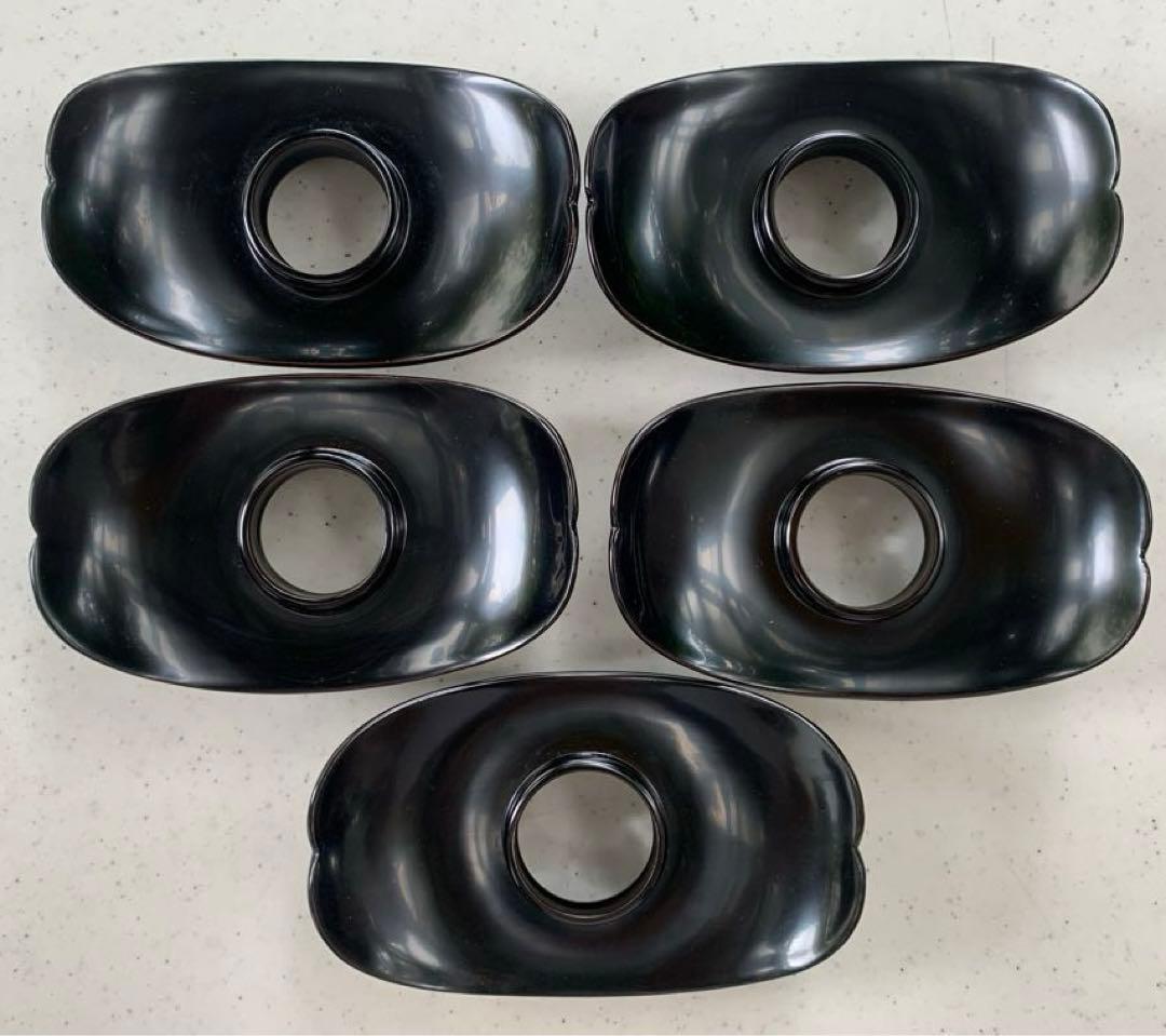 希少 伝統工芸品 輪島塗 高級 高台茶托 5客 黒 無地 珍品