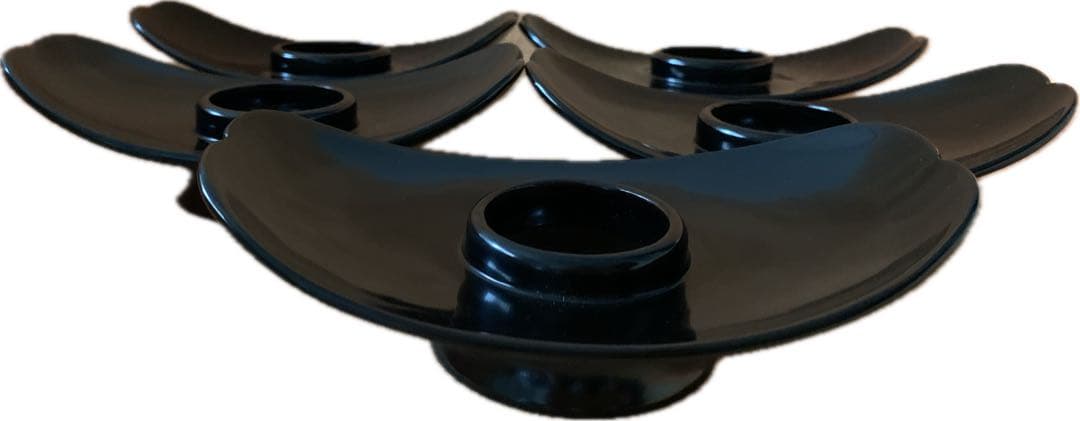 希少 伝統工芸品 輪島塗 高級 高台茶托 5客 黒 無地 珍品