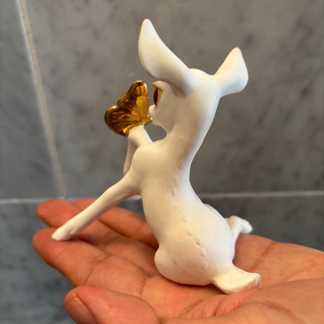 アメリカ70年代 生きているように美しい瞳と金彩の蝶々が素敵なバンビ