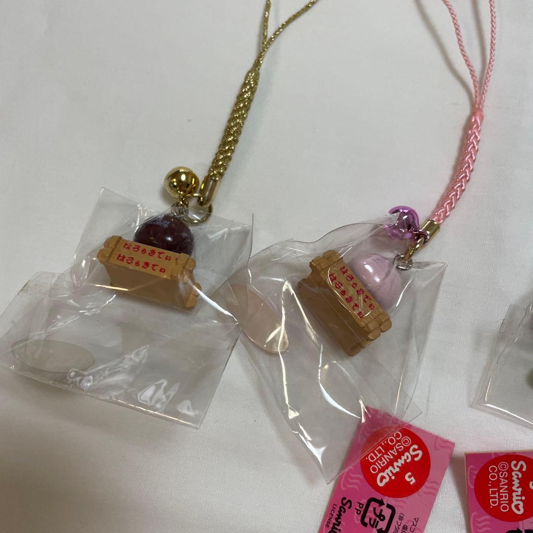 新品◆ハローキティ ご当地キティ 根付けストラップ 温泉饅頭 温泉卵 6個セット