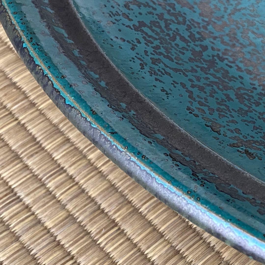 希少 牛ノ戸焼 掛け分け 大皿 特大サイズ 吉田璋也 民藝 柳宗悦 鳥取