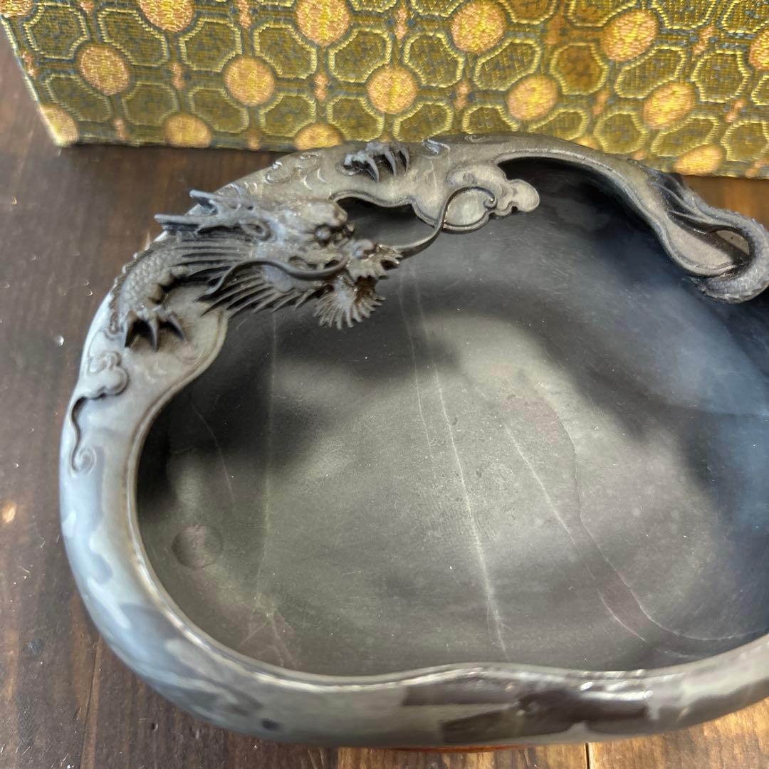 書道 硯 老坑水盂雲龍型 美術品 芸術品 骨董品 書道 硯 老坑水盂雲龍型