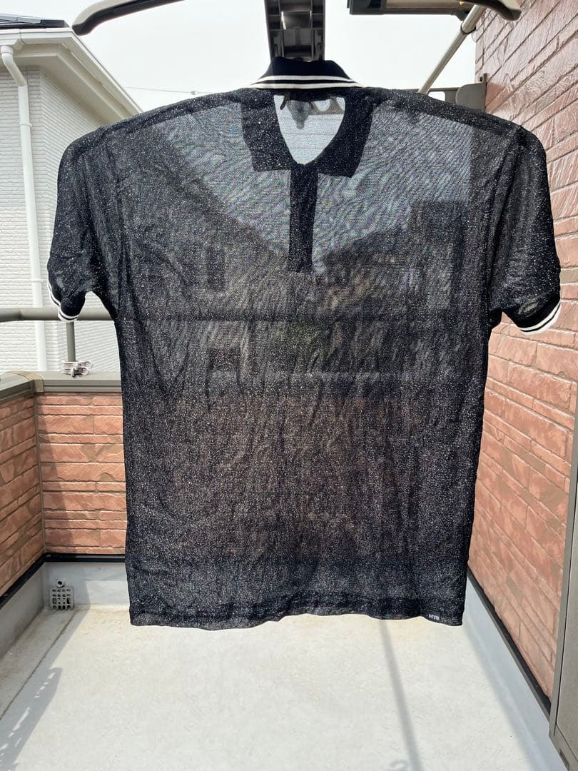 HYSTERIC SEE NO EVIL 目隠しガール　ポロシャツ ブラック