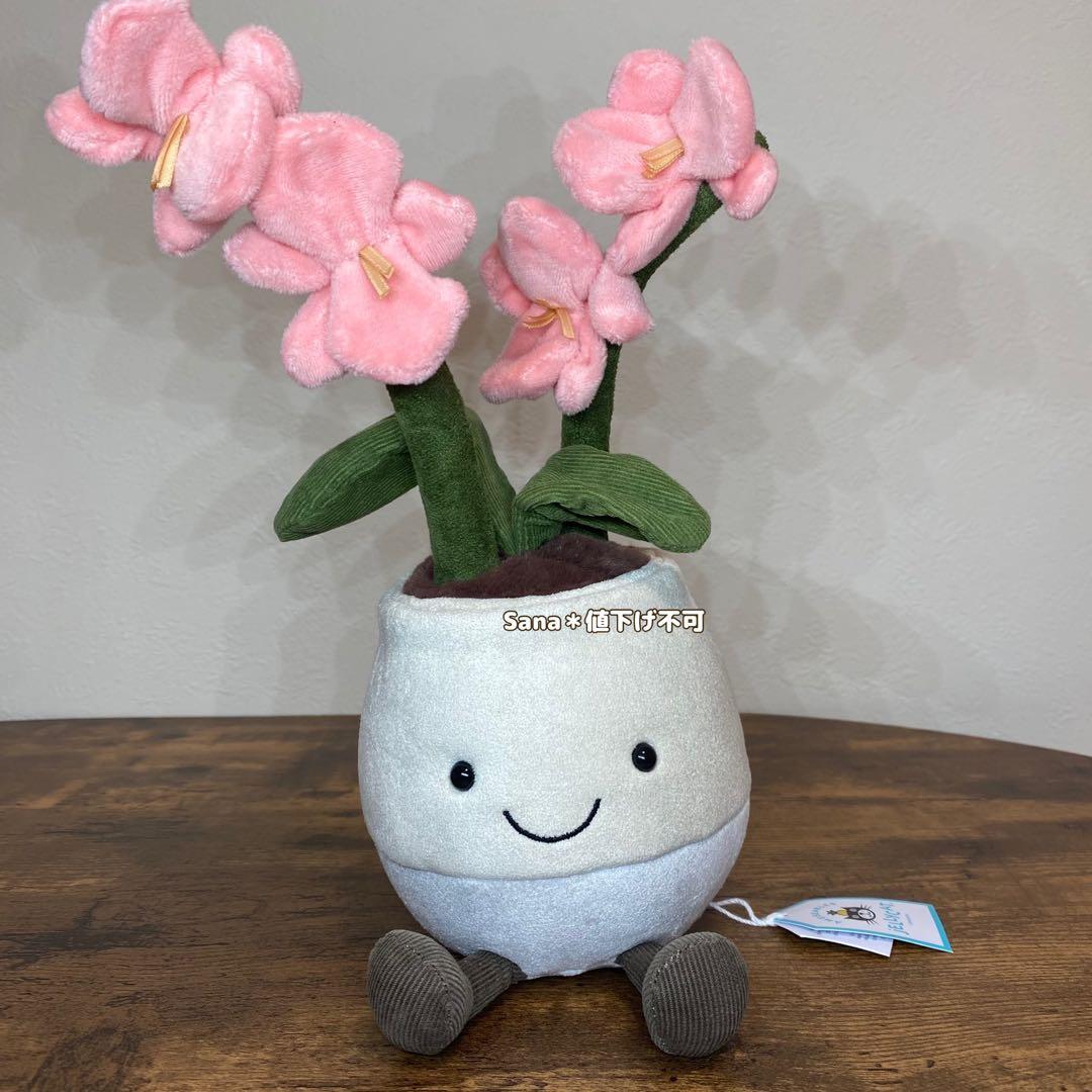 新品　ジェリーキャット　花　蘭　胡蝶蘭　ラン　観葉植物　ぬいぐるみ