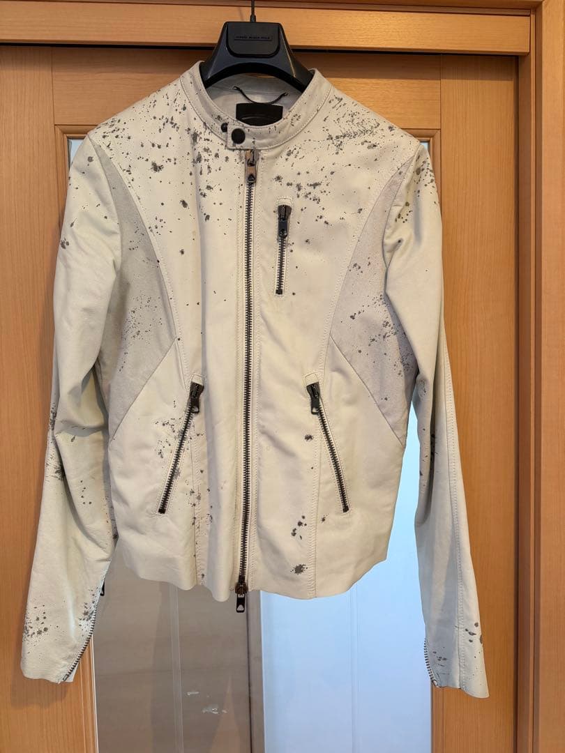 DIESEL BLACK GOLD ホワイトレザージャケット ディーゼル ブラックゴールドDIESEL BLACK GOLD レザーライダース