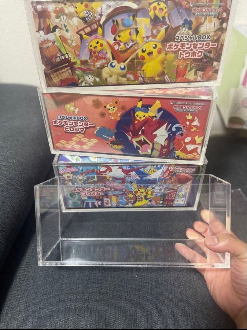 3個 ポケモンカードBOX用 アクリル保護ケース トウホク ヒロシマ