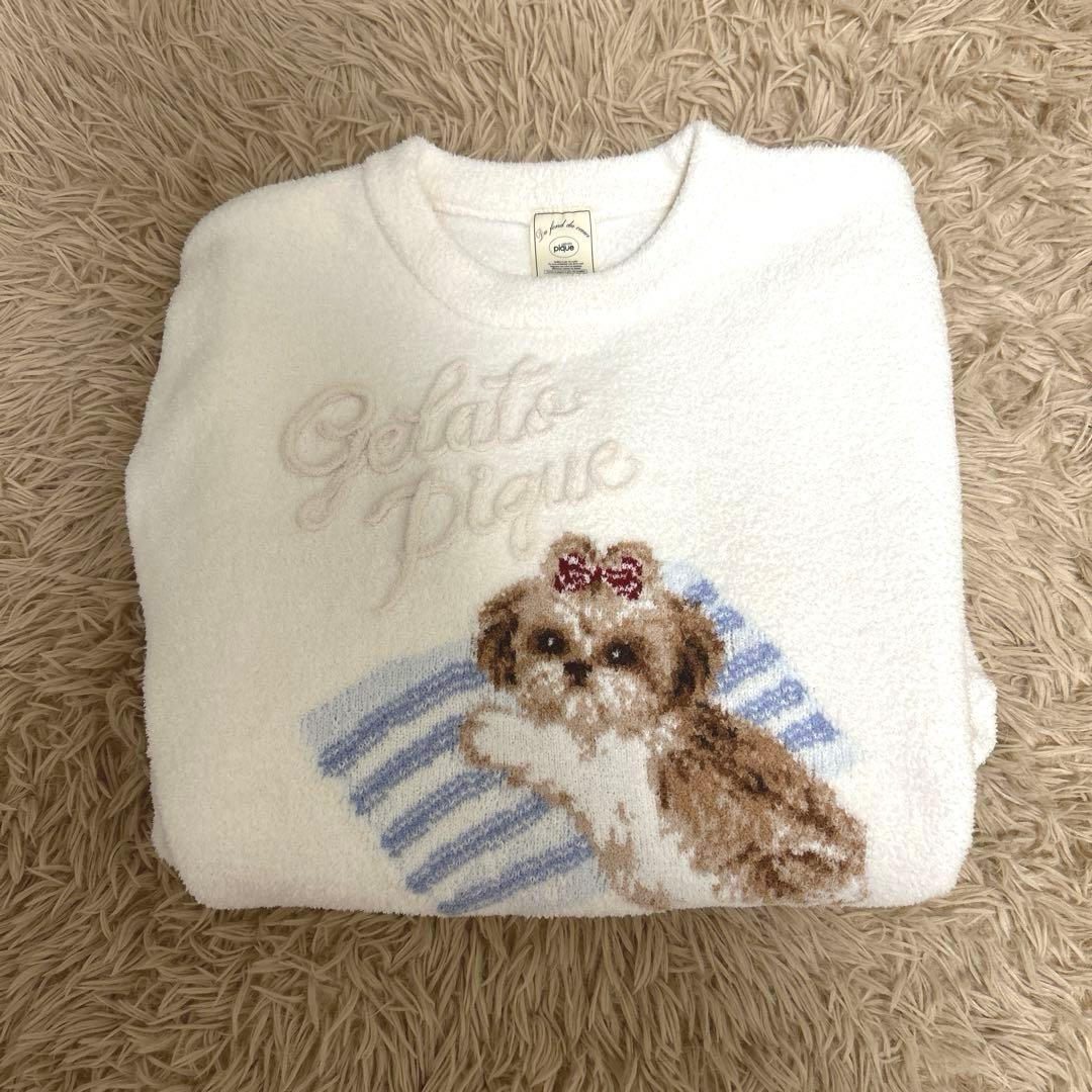 新品　gelato pique シーズー　ジャガードプルオーバー　オフホワイト