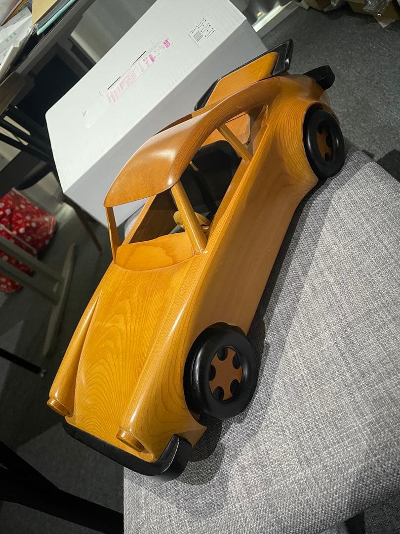 【希少】木製　スポーツカー アンティーク　約50cm