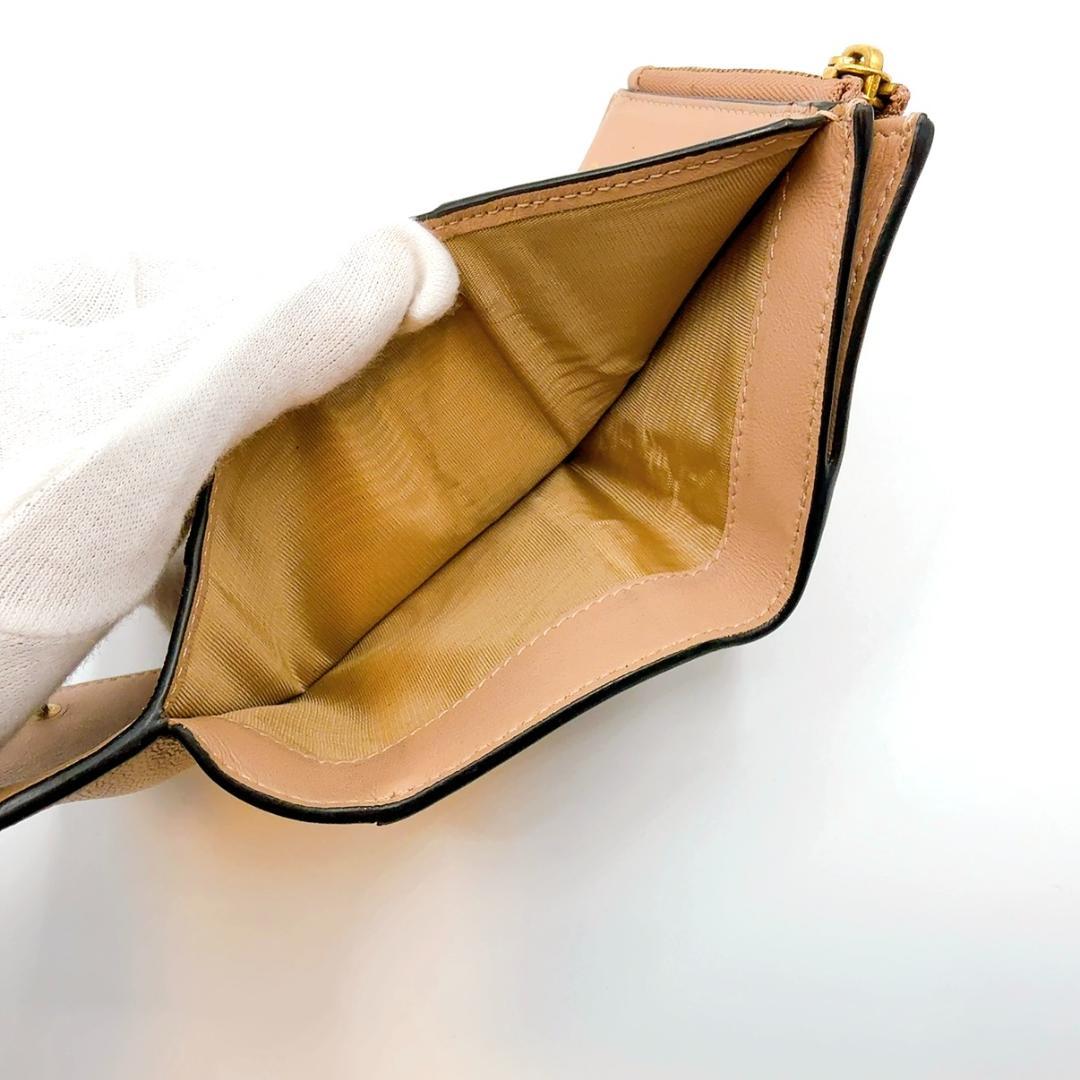 ◇ディオール◇サドル/レザー/コンパクトウォレット/ベージュ/三つ折り財布