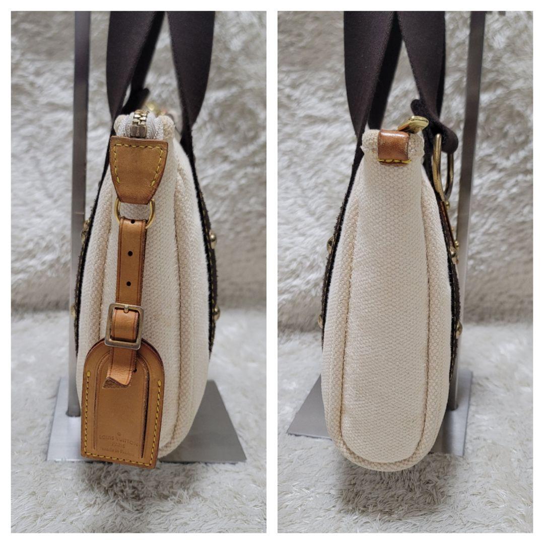 ルイヴィトン アンティグア カバ PM ハンドバッグ ホワイト ブラウン