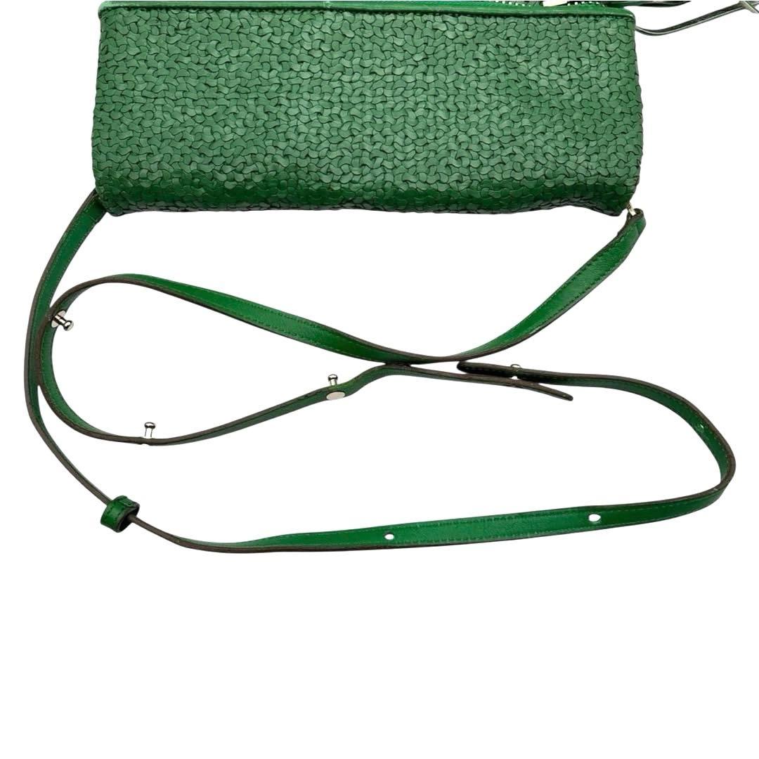 良品◎ アニヤハインドマーチ 斜めがけ可 ショルダーバッグ レザー グリーン