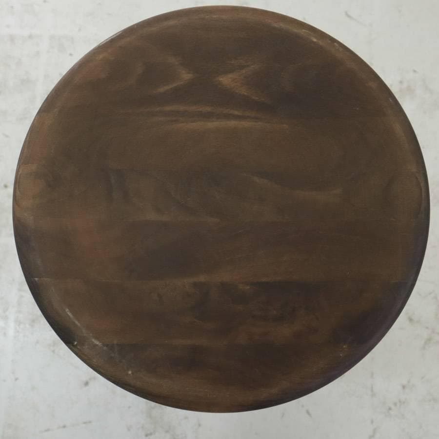 値下 英国 アンティーク調 無垢材 ハイスツール 丸椅子 ダークブラウン