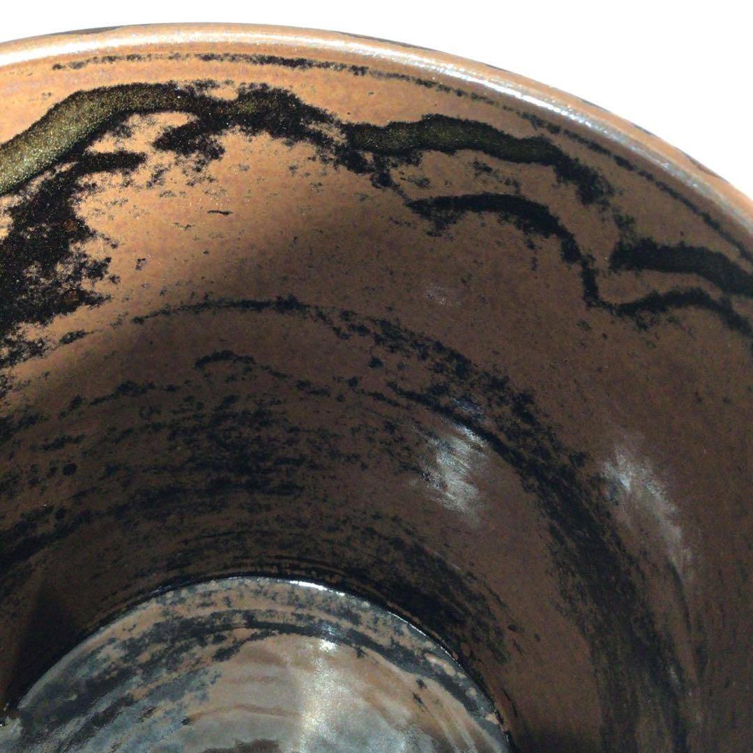 P325 水指 『膳所焼』『雄松苑造』『一重口水指』 共箱 茶道具