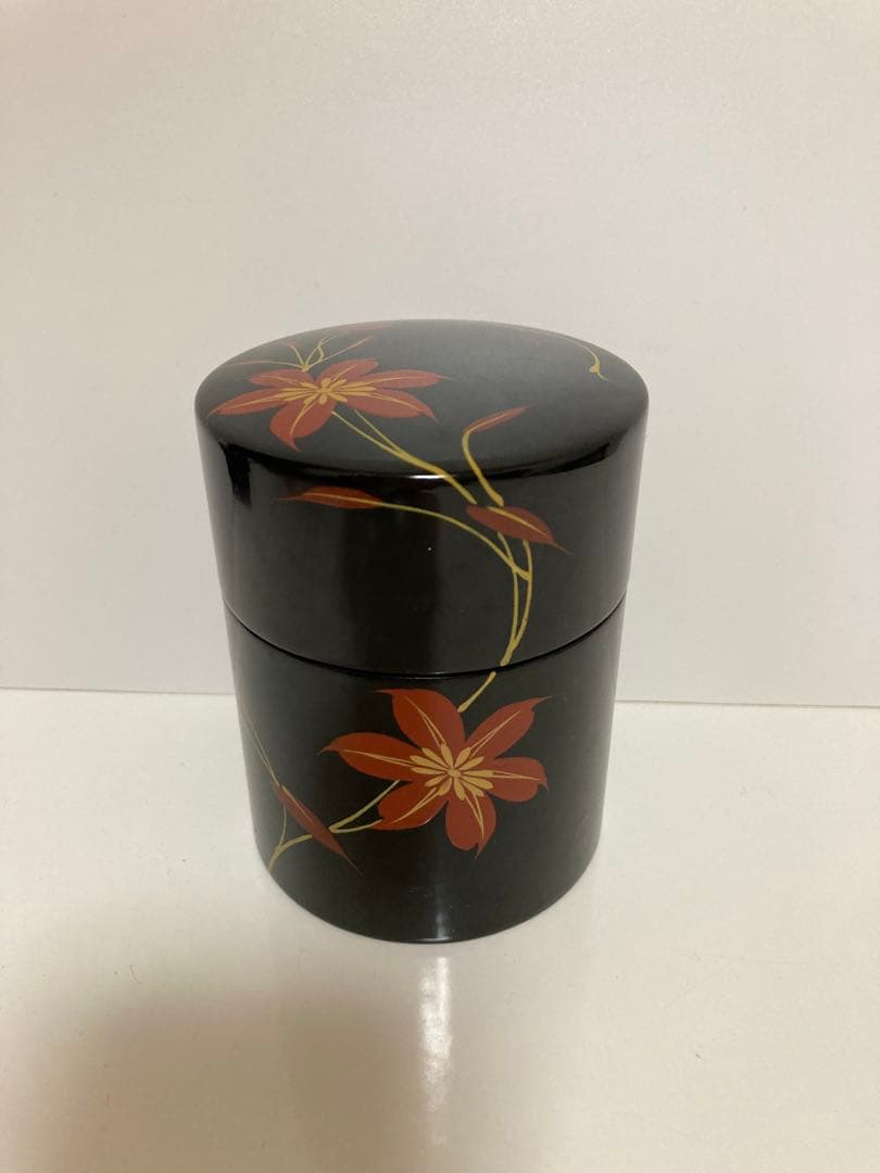 浄法寺塗　うるみ工房　漆器の茶筒1、急須台１、おしぼり入れ５、茶托５のセット