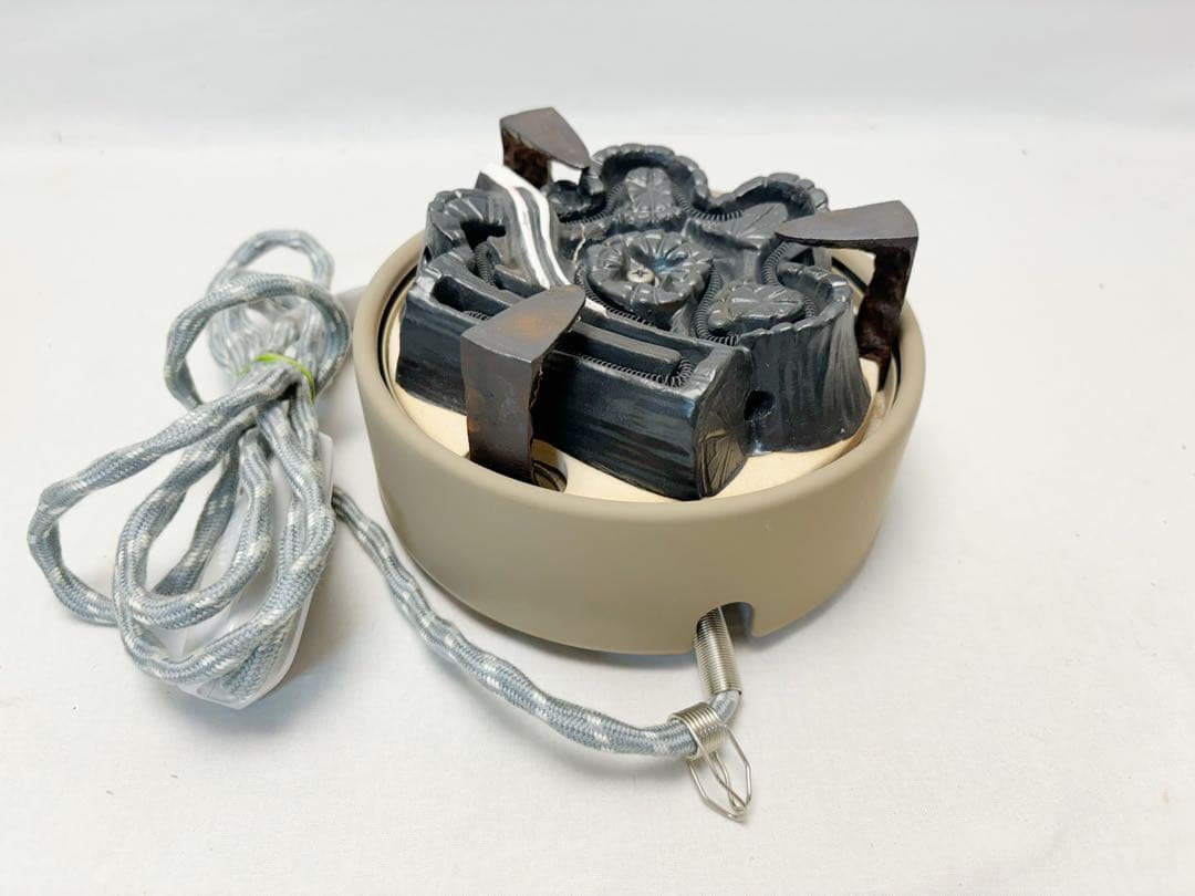 茶道具 釜師菊地政光 風炉師麻生雄芳造 唐銅 本焼釜添