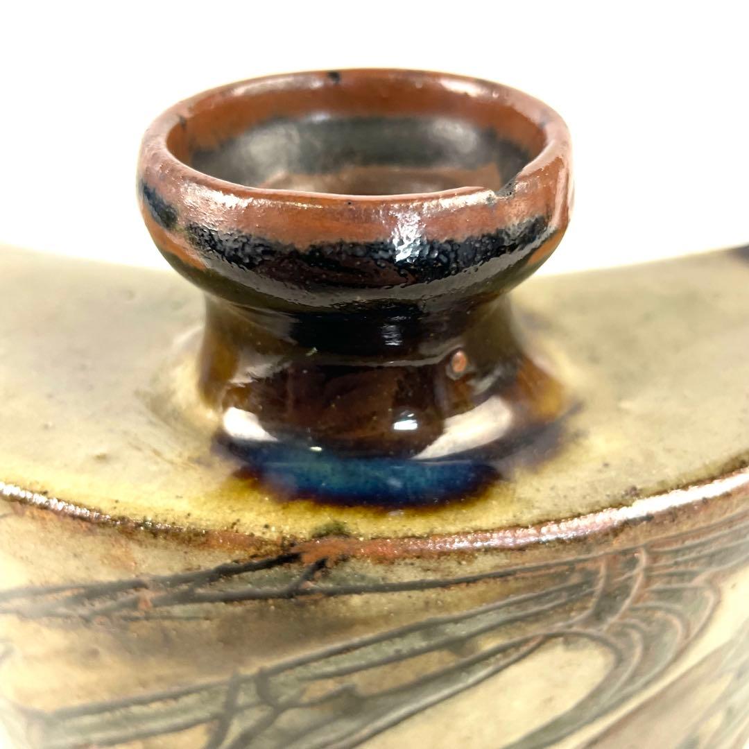 人間国宝 金城次郎 双魚紋抱瓶 沖縄県 壺屋焼 やちむん 伝統 酒器