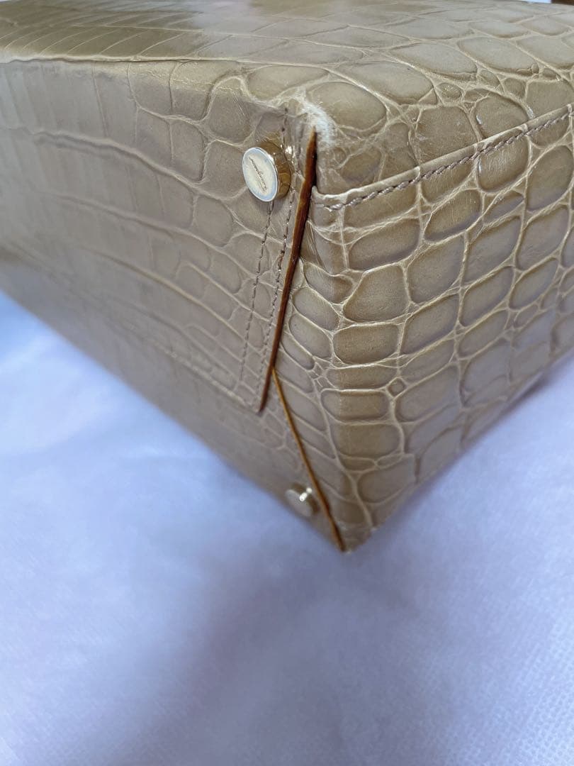 【美品】サルヴァトーレフェラガモ　2way型押しハンドバッグ