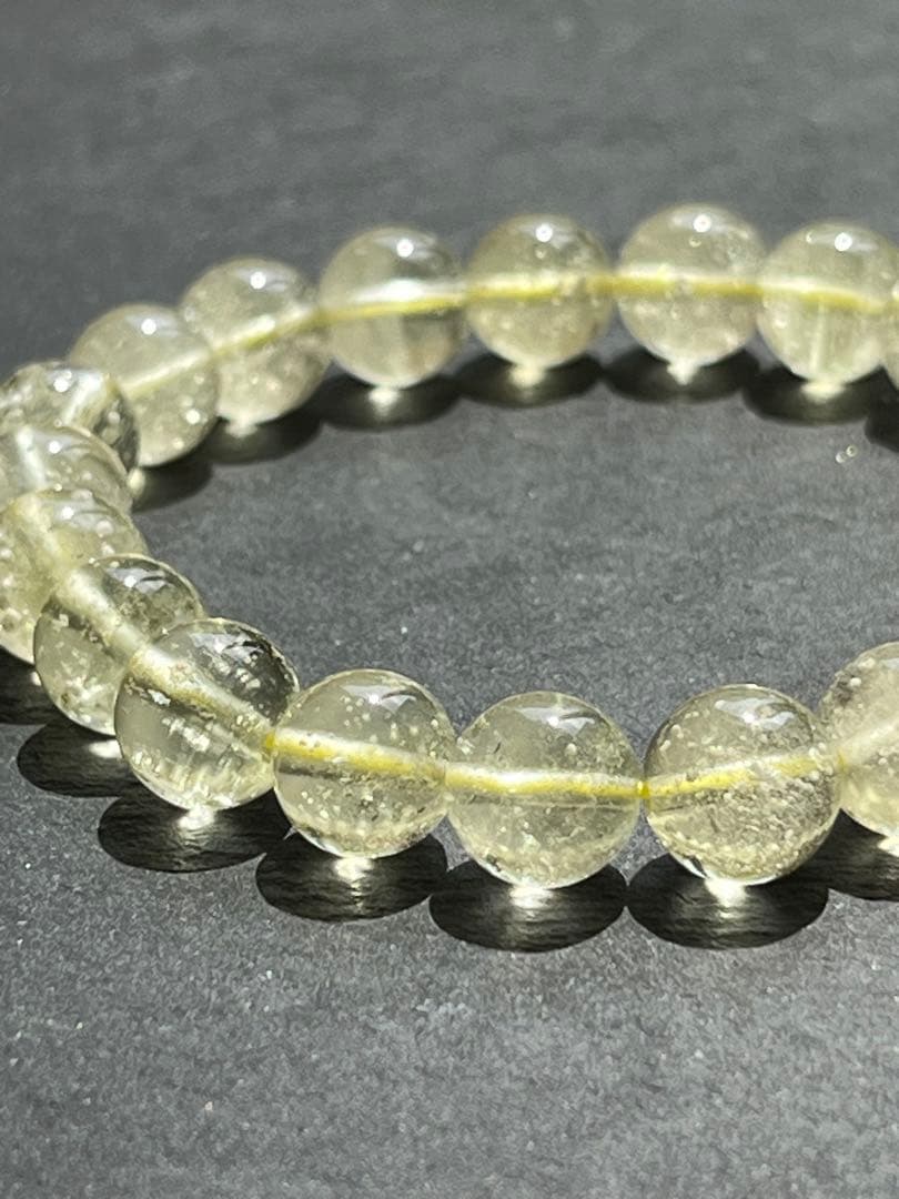 鑑別書付き　リビアングラス　8.9〜9.2㎜　ブレスレット　№3