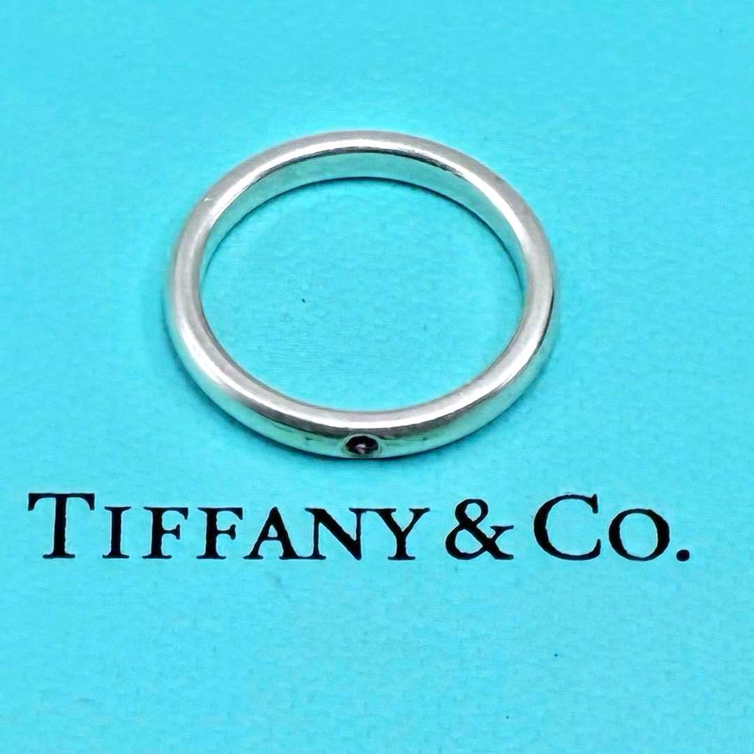 ティファニー　13号　スタッキング　バンド　リング　　シルバー　ピンクサファイア