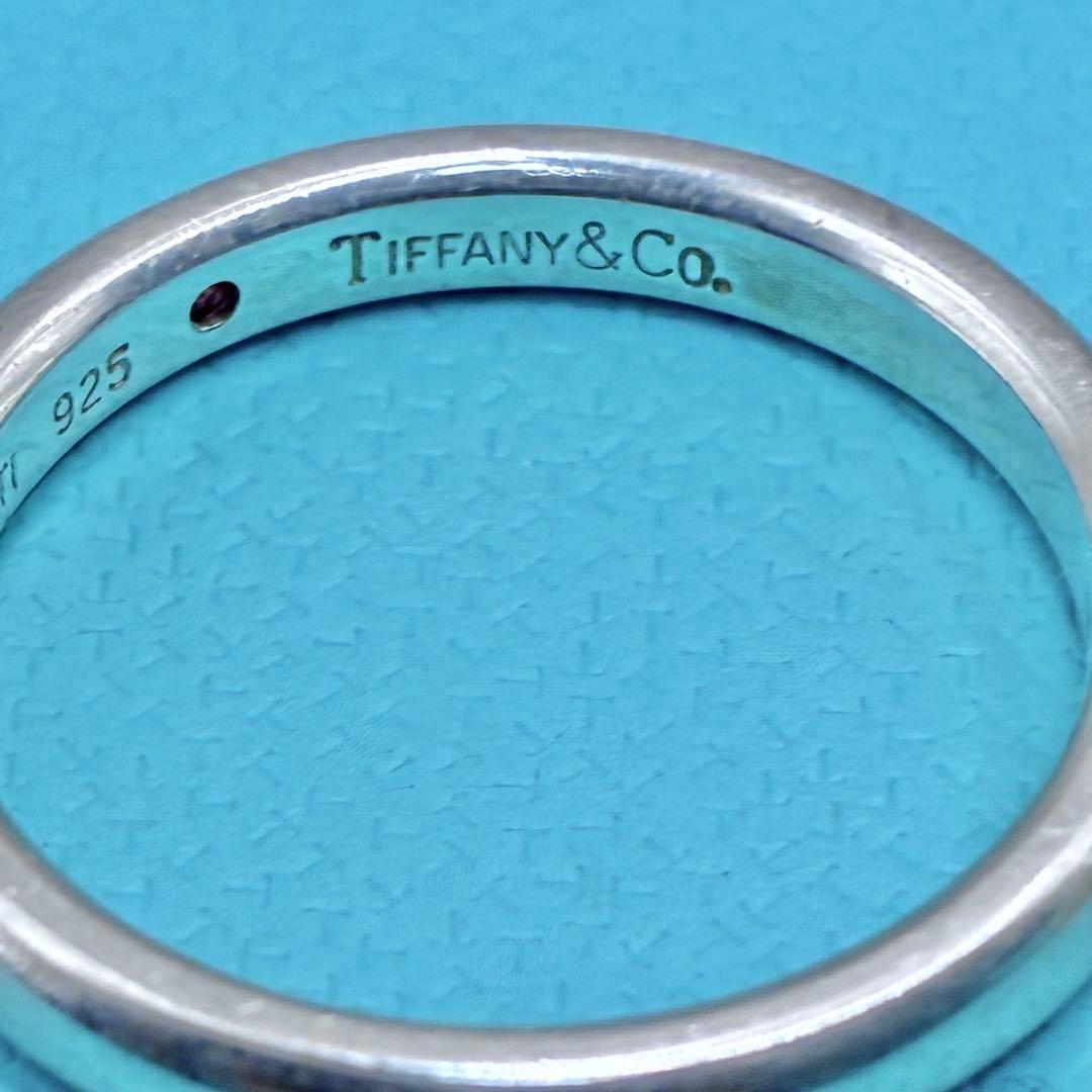 ティファニー　13号　スタッキング　バンド　リング　　シルバー　ピンクサファイア