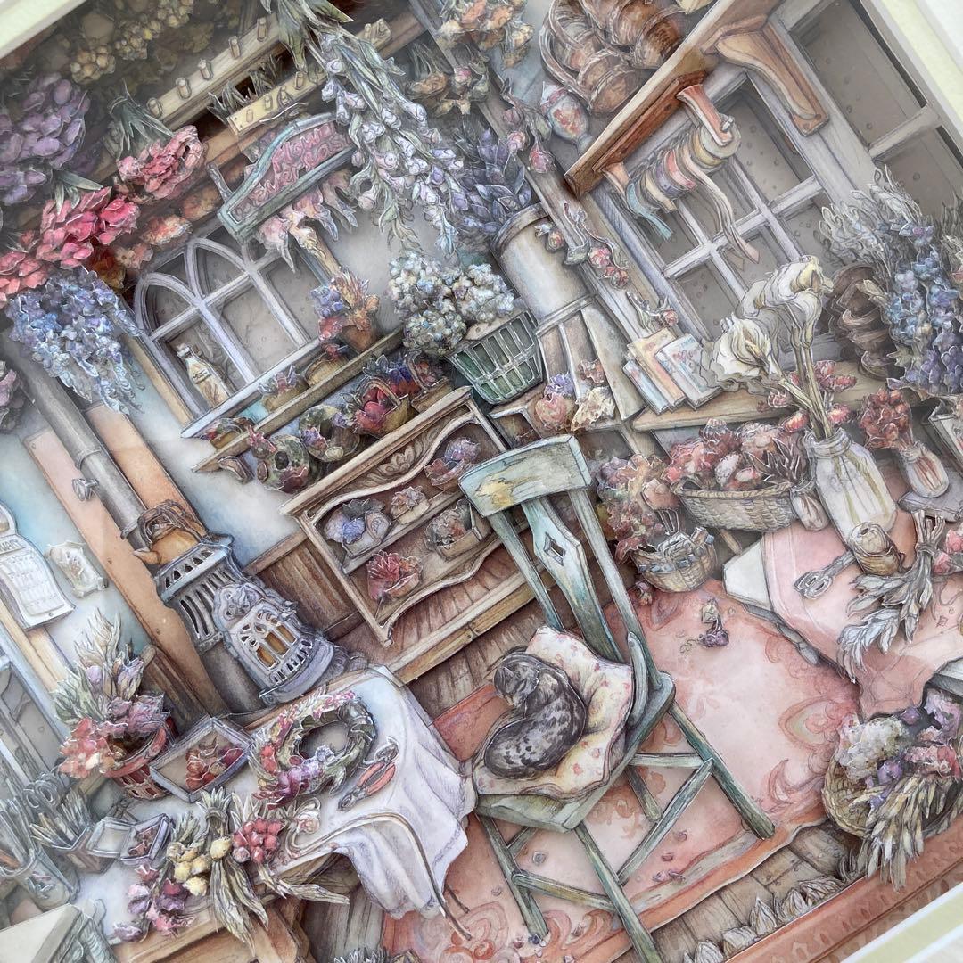 シャドーボックス 完成品 キムジャコブス ドライフラワー ハンドメイド