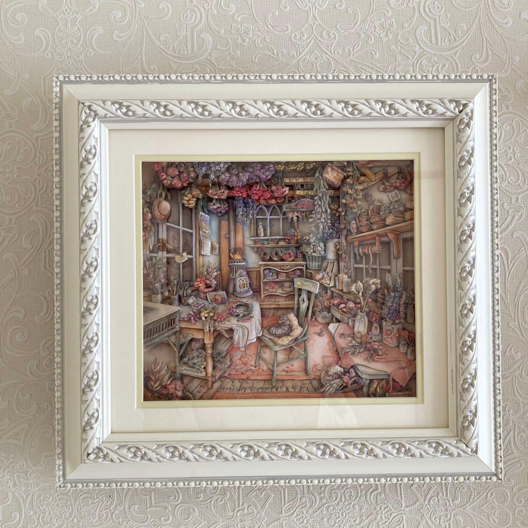 シャドーボックス 完成品 キムジャコブス ドライフラワー ハンドメイド