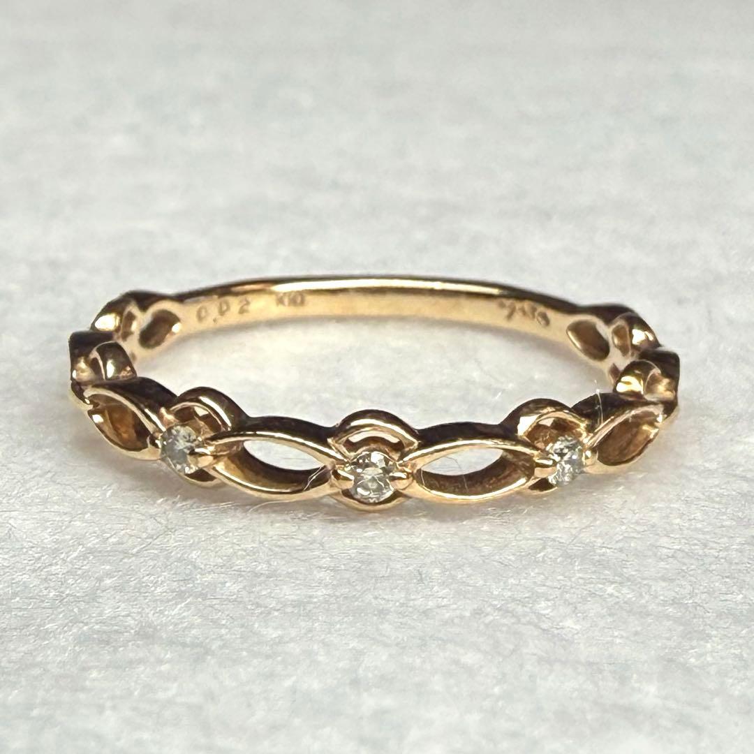 美品 agete アガット 指輪 5号 K10 ピンキー　リング