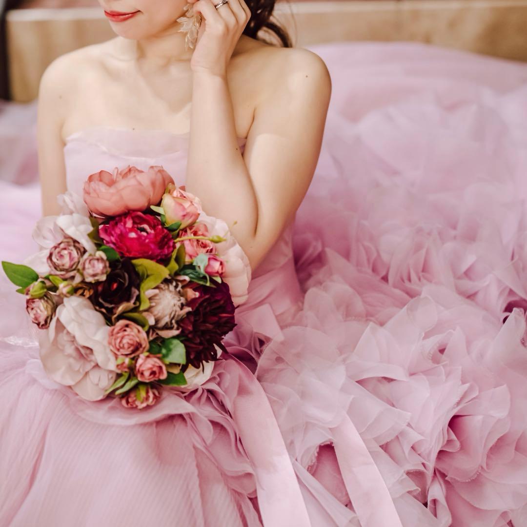 【値段更新】即発送 Vera Wang ピンクヘイリー ドレス 前撮り・挙式