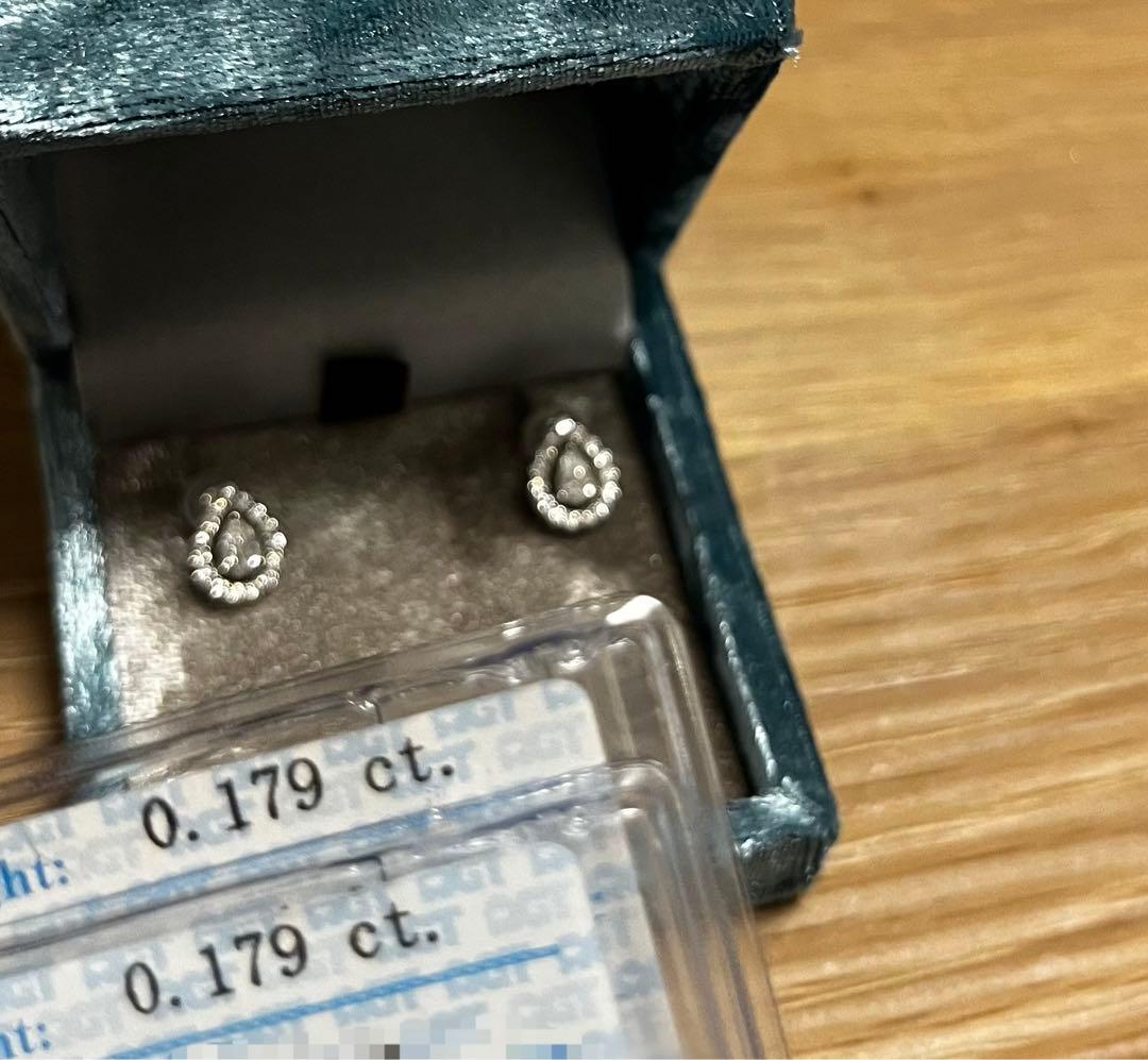 あがさ様専用 櫻井彩子 愛こそ全て ペアシェイプ プラチナ ピアス