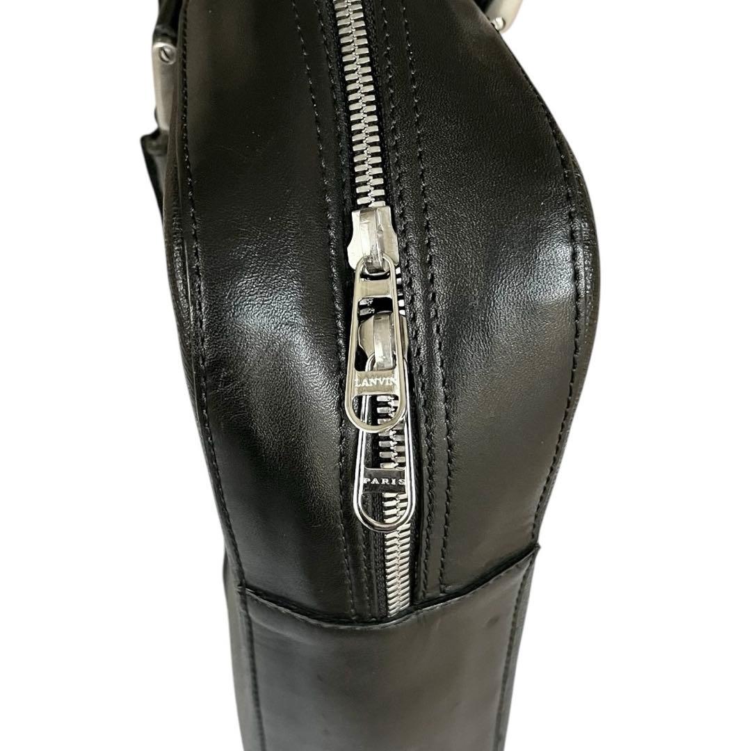 【極美品】◾️LANVIN◾️ビジネスバッグ◾️ブリーフケース◾️レザー◾️ブラック