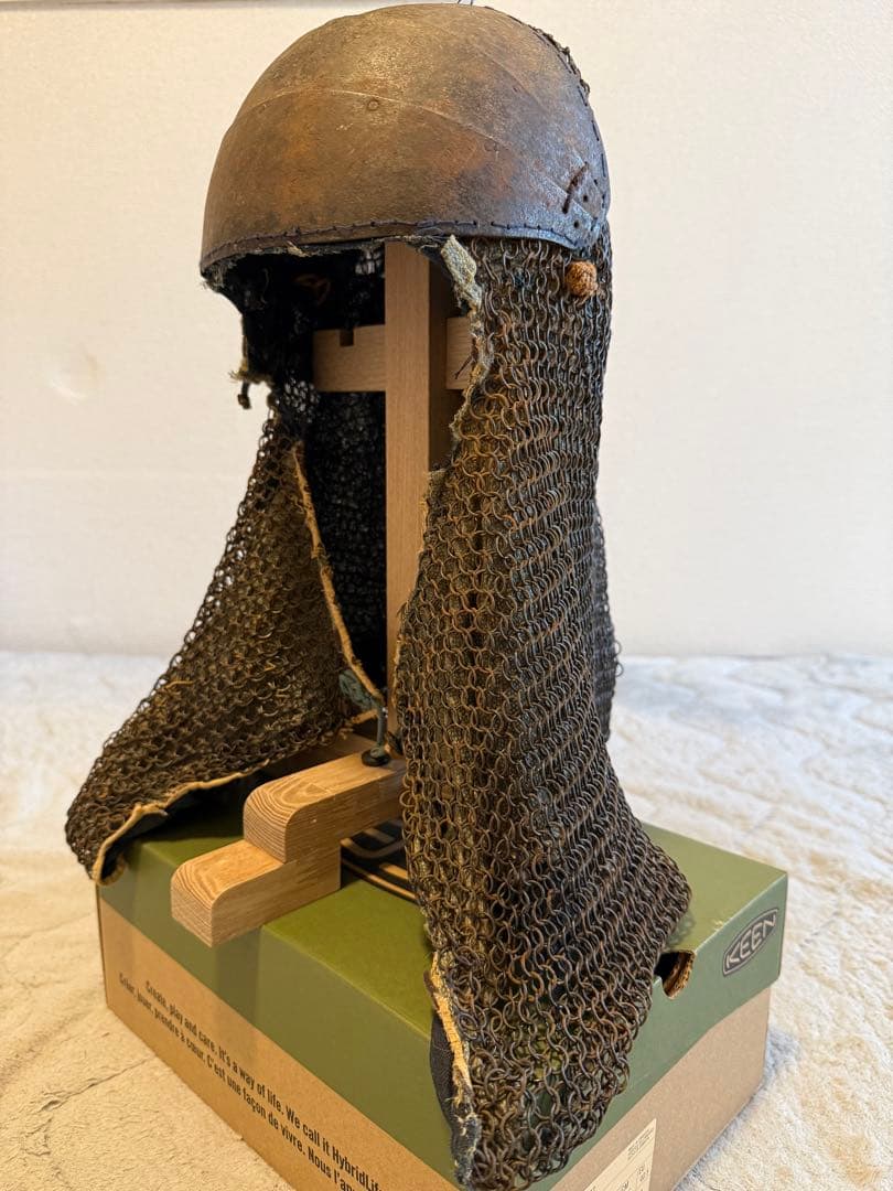 ⭕️ 江戸時代　鎖帷子　【鉢金付き鎖頭巾】　幕末　新撰組　忠臣蔵　❶