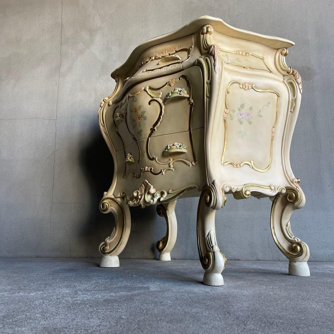 ナイトテーブル3段チェストロココ様式姫系オールドビンテージ