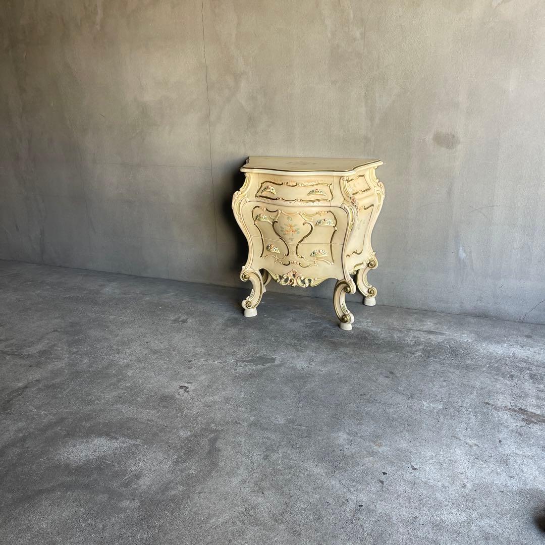 ナイトテーブル3段チェストロココ様式姫系オールドビンテージ