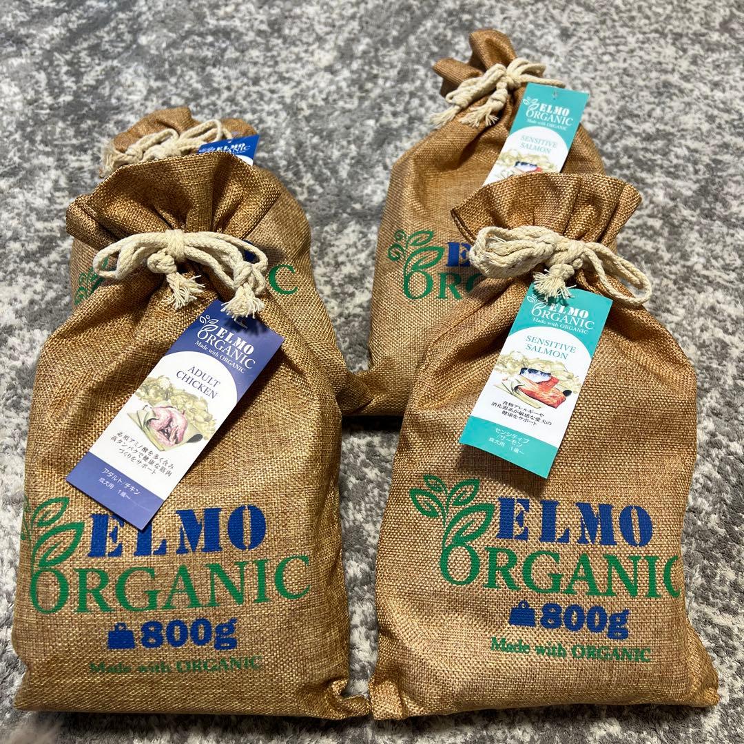 ELMO ORGANIC ドライフード 800g サーモン・チキン 4袋 - メルカリ