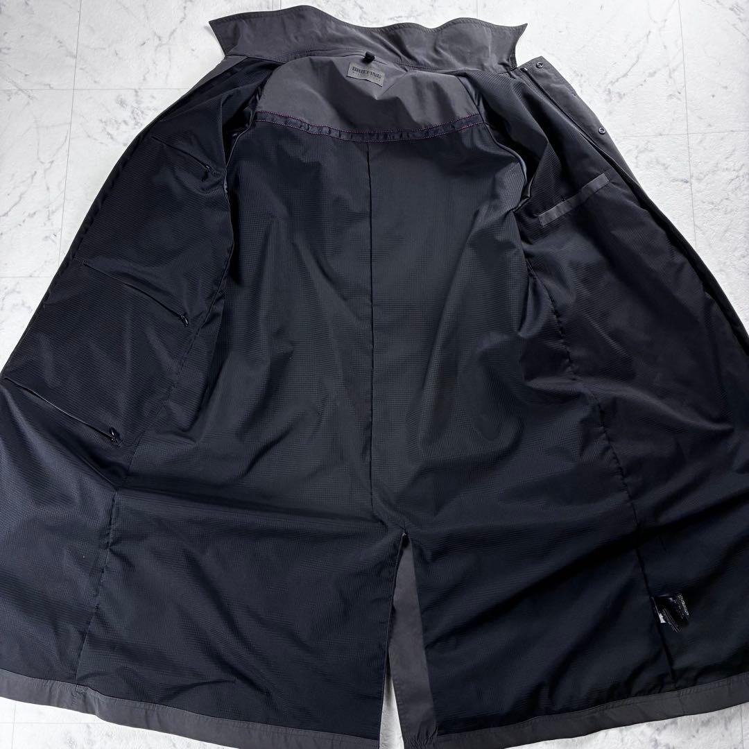 美品 ブリーフィング ウィルラウンジ パッカブルコート ステンカラー グレー L