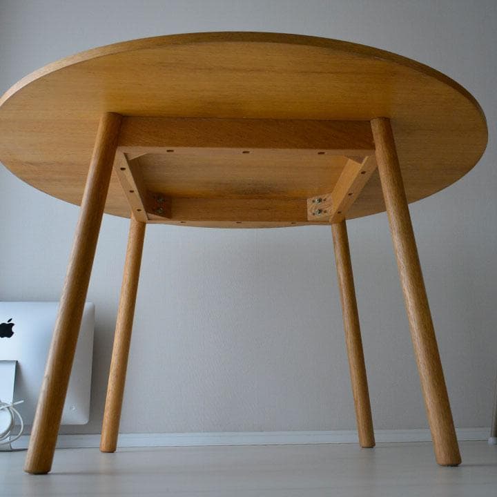 無印良品　廃盤　丸・サークル　天然木オーク材ダイニングテーブル　120cm