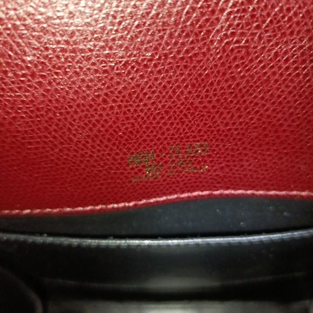 バーガンディ レザー ショルダーバッグゴールド金具