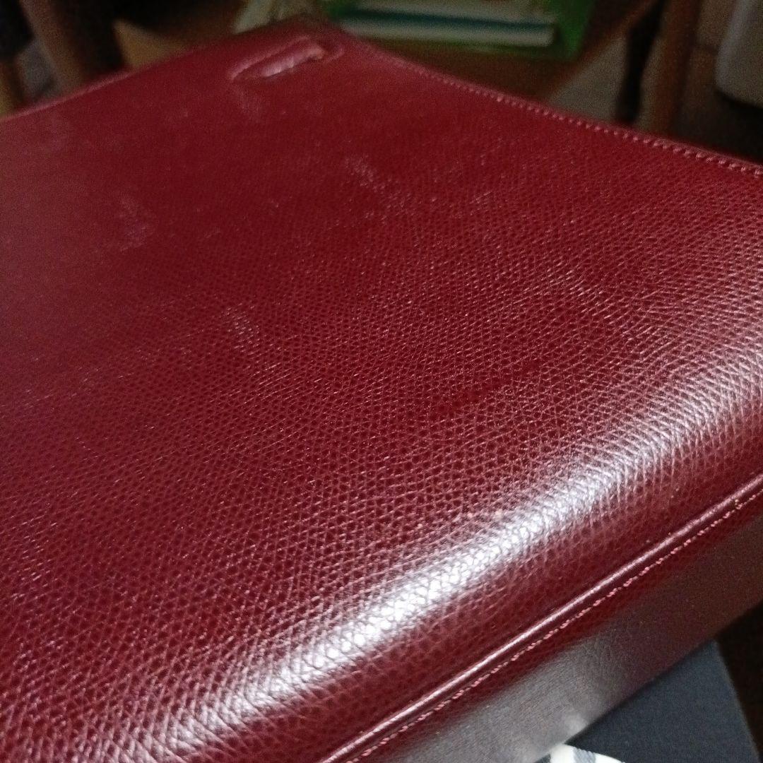 バーガンディ レザー ショルダーバッグゴールド金具