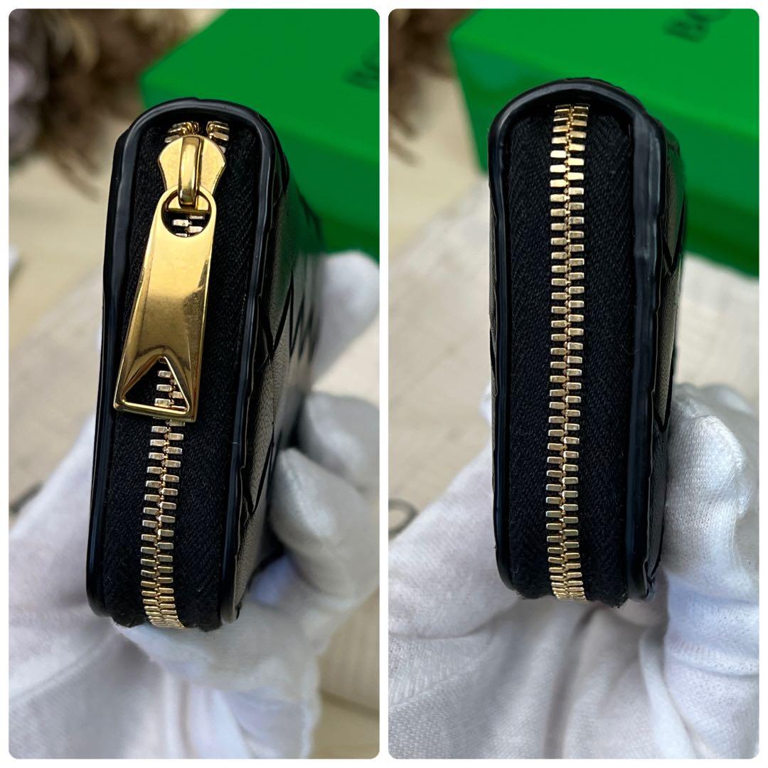 ボッテガヴェネタ イントレチャート ケース ブラック ゴールド金具 レザー