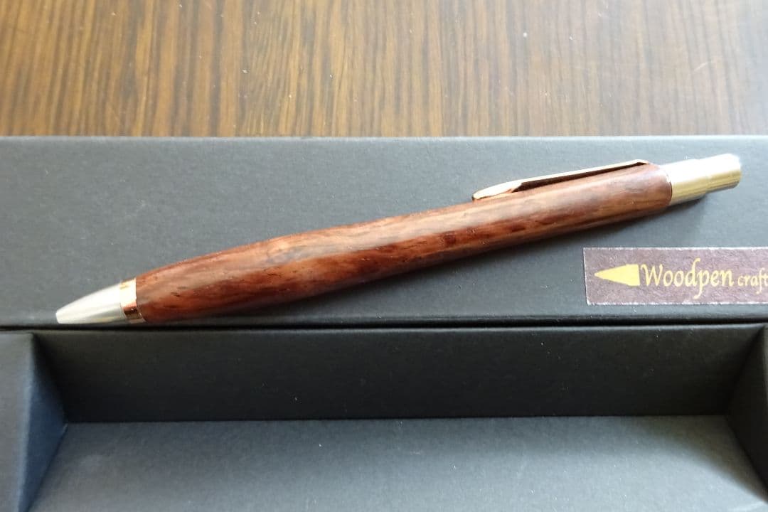 ウッドペンクラフト P01 ボールペン インドローズウッドオーロラ杢