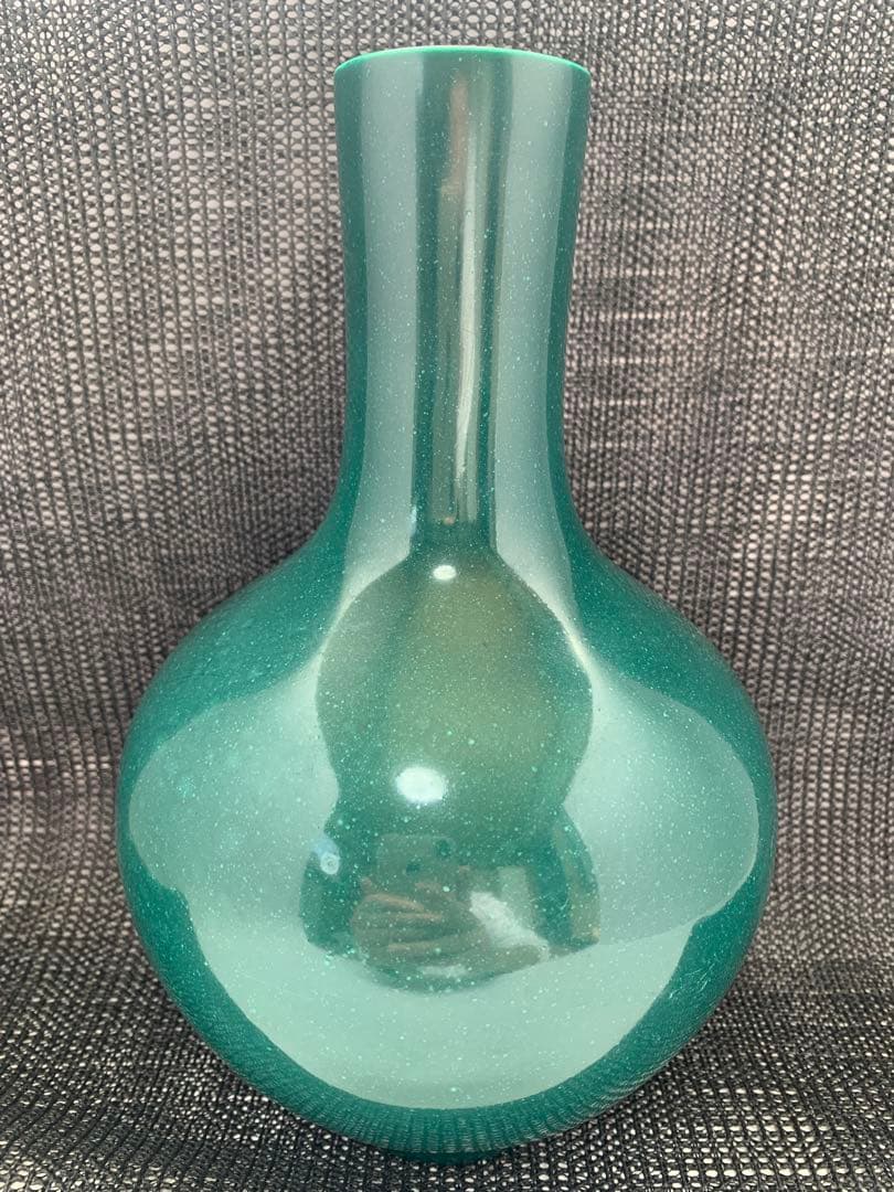 中国美術　大明成化年　翡翠緑釉瓶　送料込み