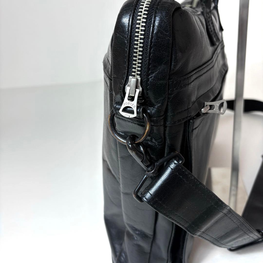 【希少】 PORTER オールレザー 2WAY ブリーフケース ビジネスバッグ