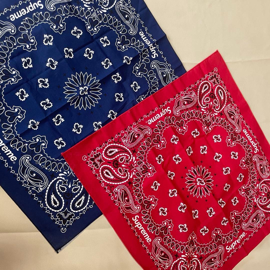 Supreme バンダナ ブルー レッド 2枚セット