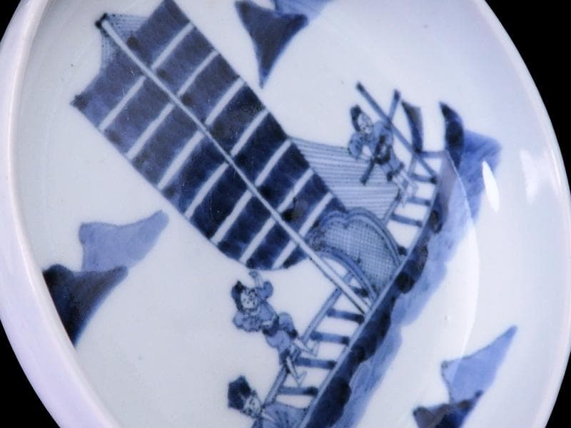 古伊万里 染付 船頭に帆掛け船の図 膾皿 5寸皿 B188AS-CUm - メルカリ