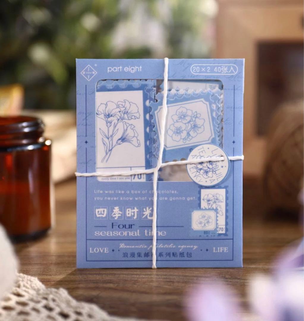 816❤︎海外　紙モノ　切手風ステッカー　ナチュラル　B  40枚入り 6e544d0ff7d3fd2b0593b2269590da