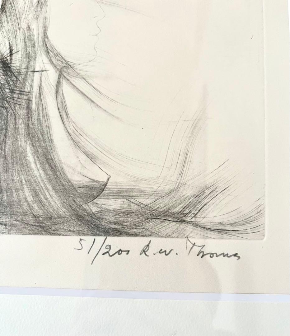 ウィリアムトーマス「鳥と女」銅板画